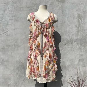 Sachin + Babi for Ankasa Silk Floral Ruffle Dress